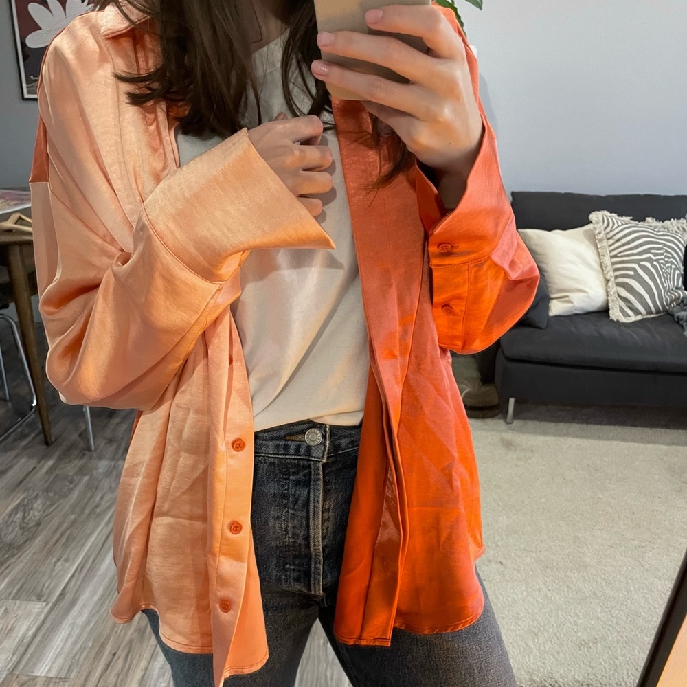 Orange Silk Shirt